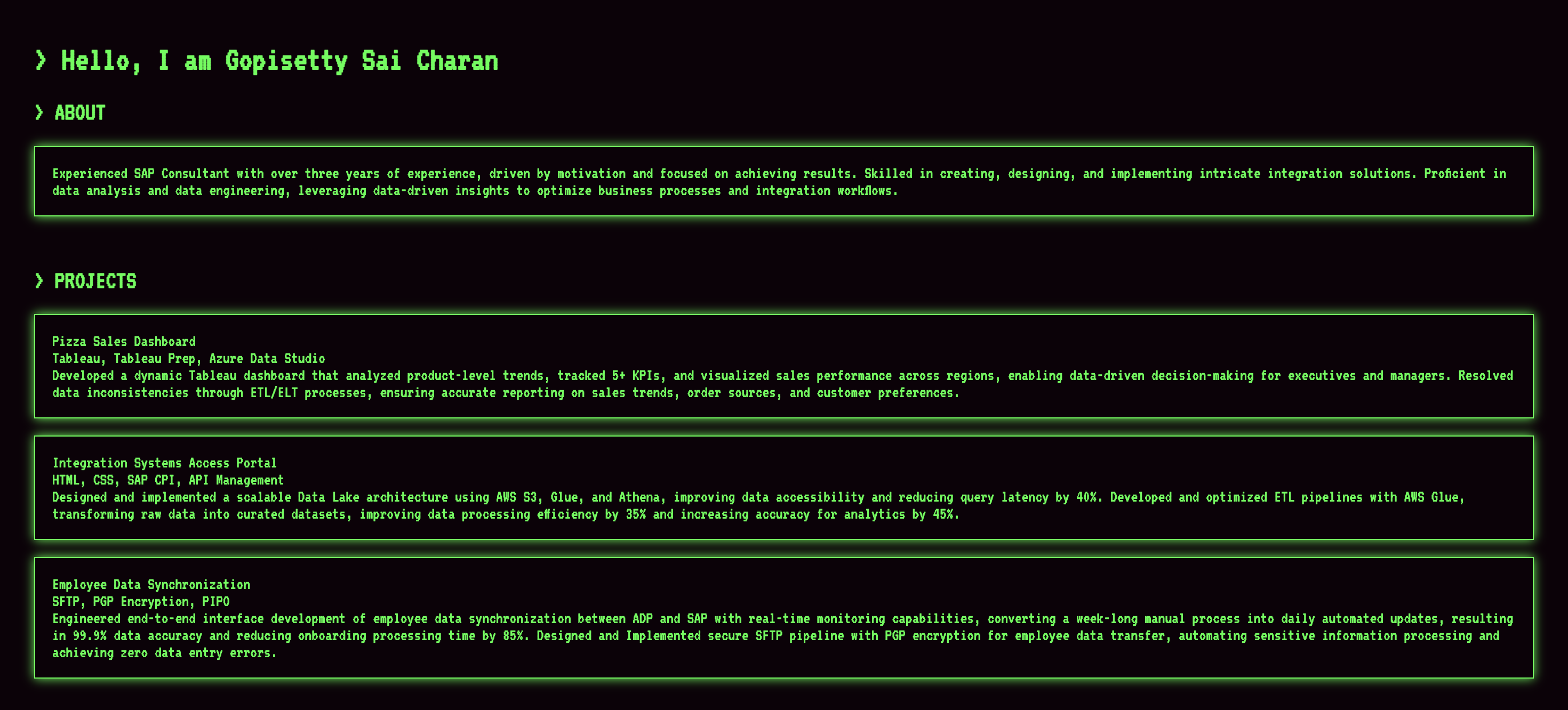 Cyber Terminal portfolio template preview - terminal style